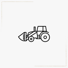 bulldozer line icon