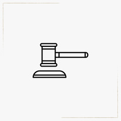 hammer of justice line icon