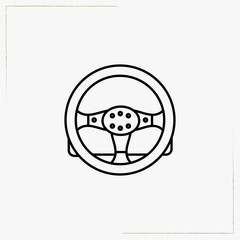 game steering wheel line icon