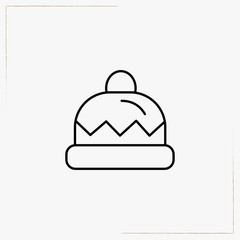 winter hat line icon