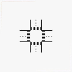 intersection line icon