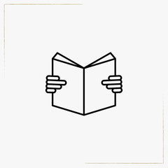reading books line icon - 192708777