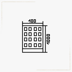 building measure  line icon