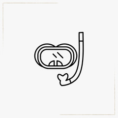 Obraz premium diving line icon