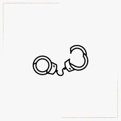 handcuffs line icon