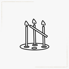 church candles line icon