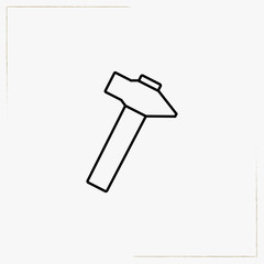 hammer line icon