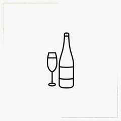 champagne line icon