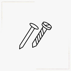 construction nail line icon