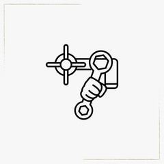wrench line icon