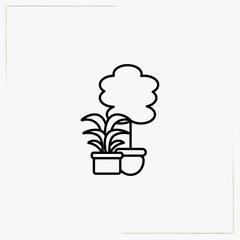 plants in pot line icon