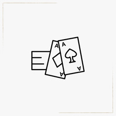 playing deck of cards line icon