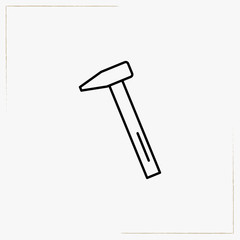 hammer line icon