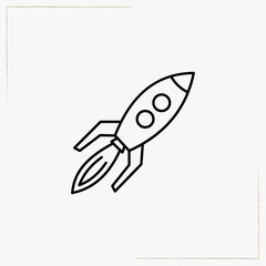 rocket line icon