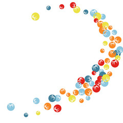 Vector Confetti Background Pattern. Element of design. Colored stylized berries on a black background