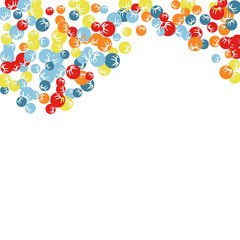 Vector Confetti Background Pattern. Element of design. Colored stylized berries on a black background