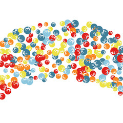 Vector Confetti Background Pattern. Element of design. Colored stylized berries on a black background
