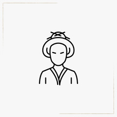 japanese women line icon