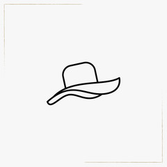 cowboy hat line icon