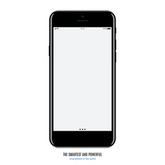 smartphone in black color with blank screen on white background. stock vector illustration eps10