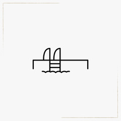ladder of the pool line icon
