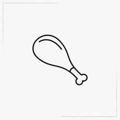 chicken leg line icon