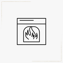 fireplace line icon