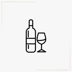 wine bottle line icon