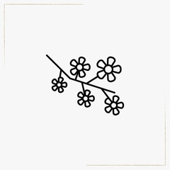 japanese flowers line icon