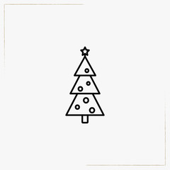 christmas tree line icon