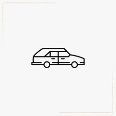 funeral car line icon