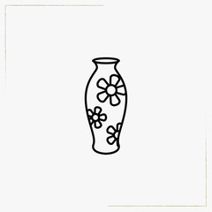 japanese vase line icon