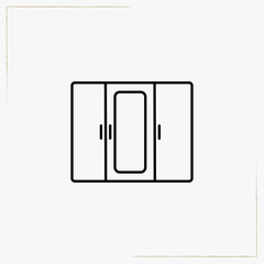 wardrobe line icon