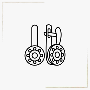 black line art earrings clip art preview