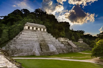 Rolgordijnen Mexico. Pre-Spaanse stad en nationaal park van Palenque (UNESCO-werelderfgoed). De tempel van de inscriptie © WitR