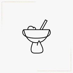 halloween bowl line icon