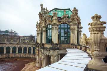 Obraz premium View to the historical buildings of the famous Zwinger palace in Dresden, Germany