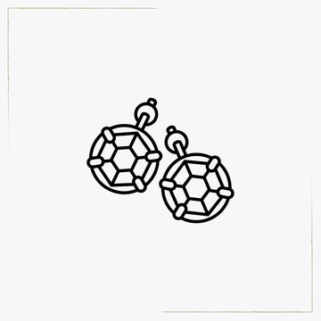 black line art earrings clip art preview