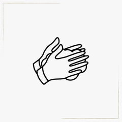 dry hands line icon