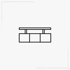 television stand line icon