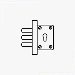 door lock line icon