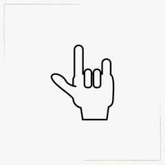 rock sign line icon