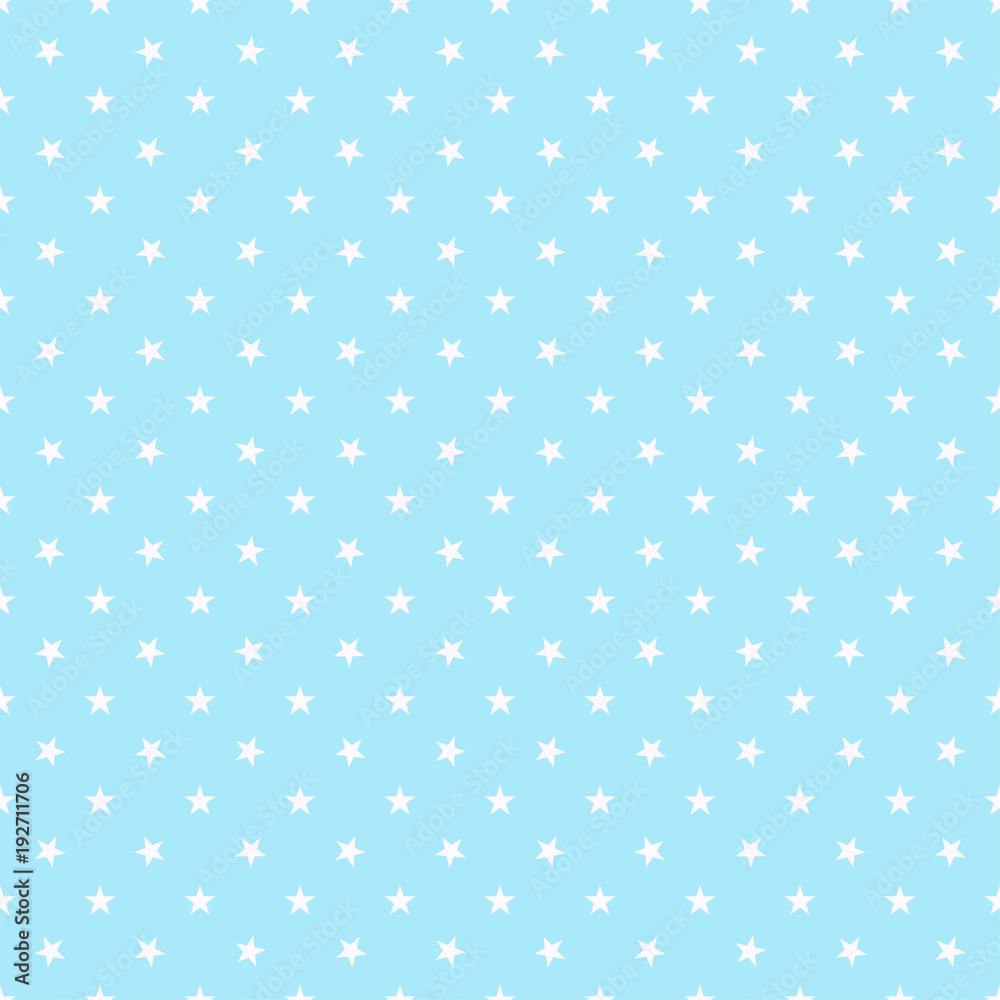 Aufkleber seamless pattern with white star on blue sky background. vector illustrations repeating texture.