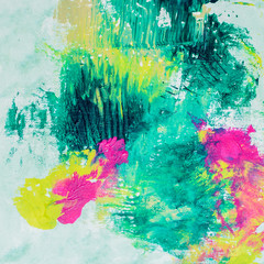 abstract acrylic white green yellow