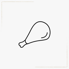 chicken leg line icon