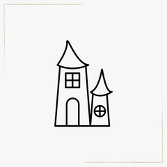 halloween house line icon