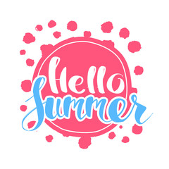 Hello Summer on color circle.