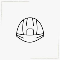 worker helmet line icon