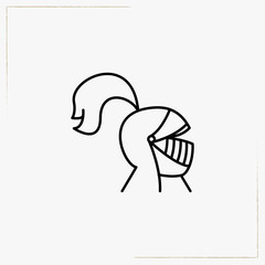 warrior helmet line icon