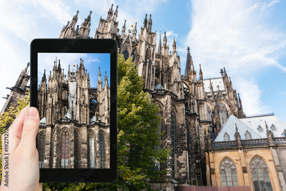 Poster tourist photographs Cologne Cathedral in Germany